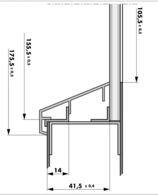 Cornice alluminio 100x600 dorato