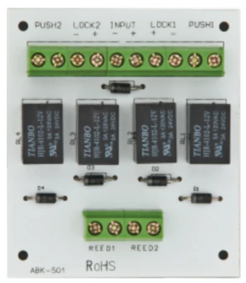 Scheda di comando per interblocco 2 porte