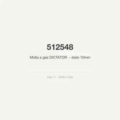 Molla a gas DICTATOR 512548 - stelo 10mm