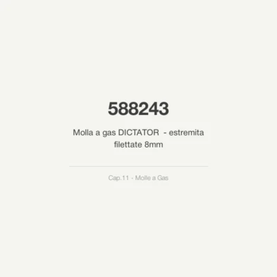 Molla a gas DICTATOR 588243 - estremita filettate 8mm