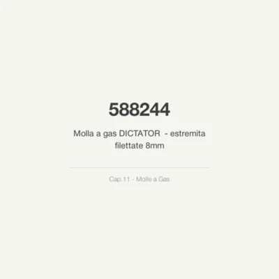 Molla a gas DICTATOR 588244 - estremita filettate 8mm