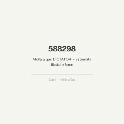 Molla a gas DICTATOR 588298 - estremita filettate 8mm
