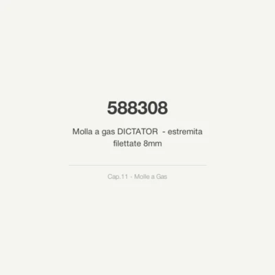 Molla a gas DICTATOR 588308 - estremita filettate 8mm