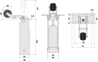 Chiudiporta Dictator standard VIFIAM rotella ø 30 mm