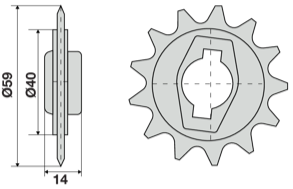 Pignone traente 13 denti operatore S FIAM