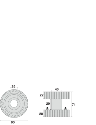 Ingranaggio doppio operatore OTIS 9550T
