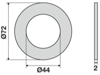 Rondella grande rigida in fibra D.I.43 D.E.71 Sp. 1,5