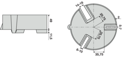 Raccoglitore olio h.49 per guide 5-7 8-10 14-16
