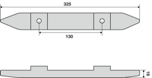 Scivolo standard per accoppiamento porte FIAM corto 325×35