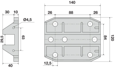Porta pattino in alluminio per guida