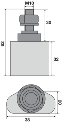 Tampone arresto settore operatore OTIS