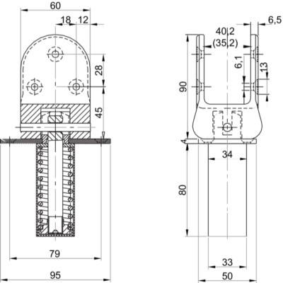 Cerniera autoportante HAWGOOD 40K grigio piastra zincata