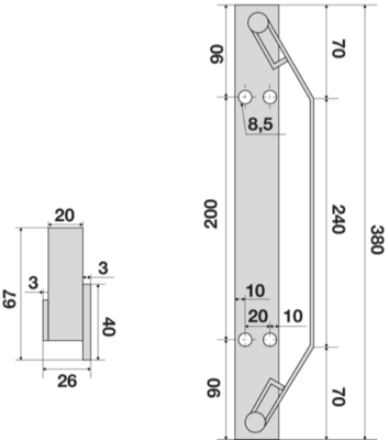 Pattino elastico retrattile ambidestro