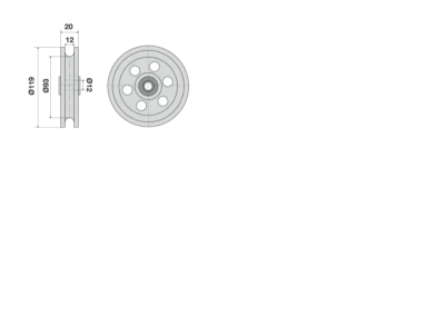 Ruota D.93 con cuscinetto F12