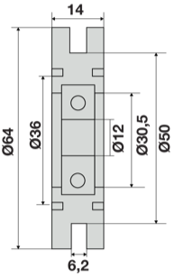 Ruota 50x6 cuscinetto F12