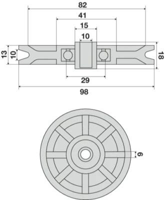 Ruota D.98 R2,5 cuscinetto F10,1