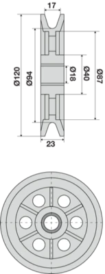 Rotella D.120 R2,5 bussola ottone F18 BASSETTI