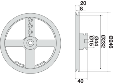Puleggia per operatore B268 BASSETTI