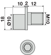 Perno M10xØ10 eccentrico
