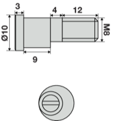 Perno M8xØ10 eccentrico