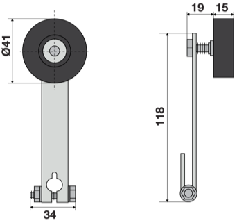 Leva con rotella serratura TF