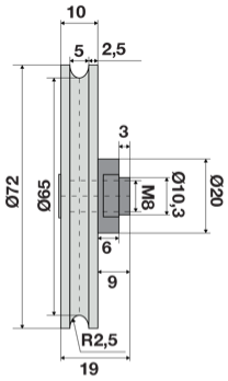 Ruota 922 D.65 bussola M8