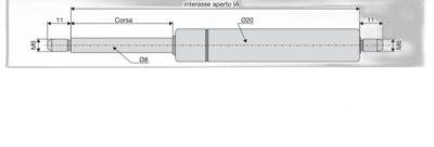 Molla a gas DICTATOR 588241 – estremita filettate 8mm