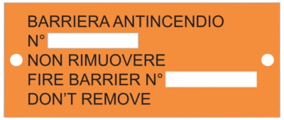Targa identificazione barriera antincendio DS STOP FIRE TG